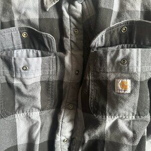 Men's Relaxed Fit Heavyweight Flannel Sherpa-Lined Shirt Jac Size Small